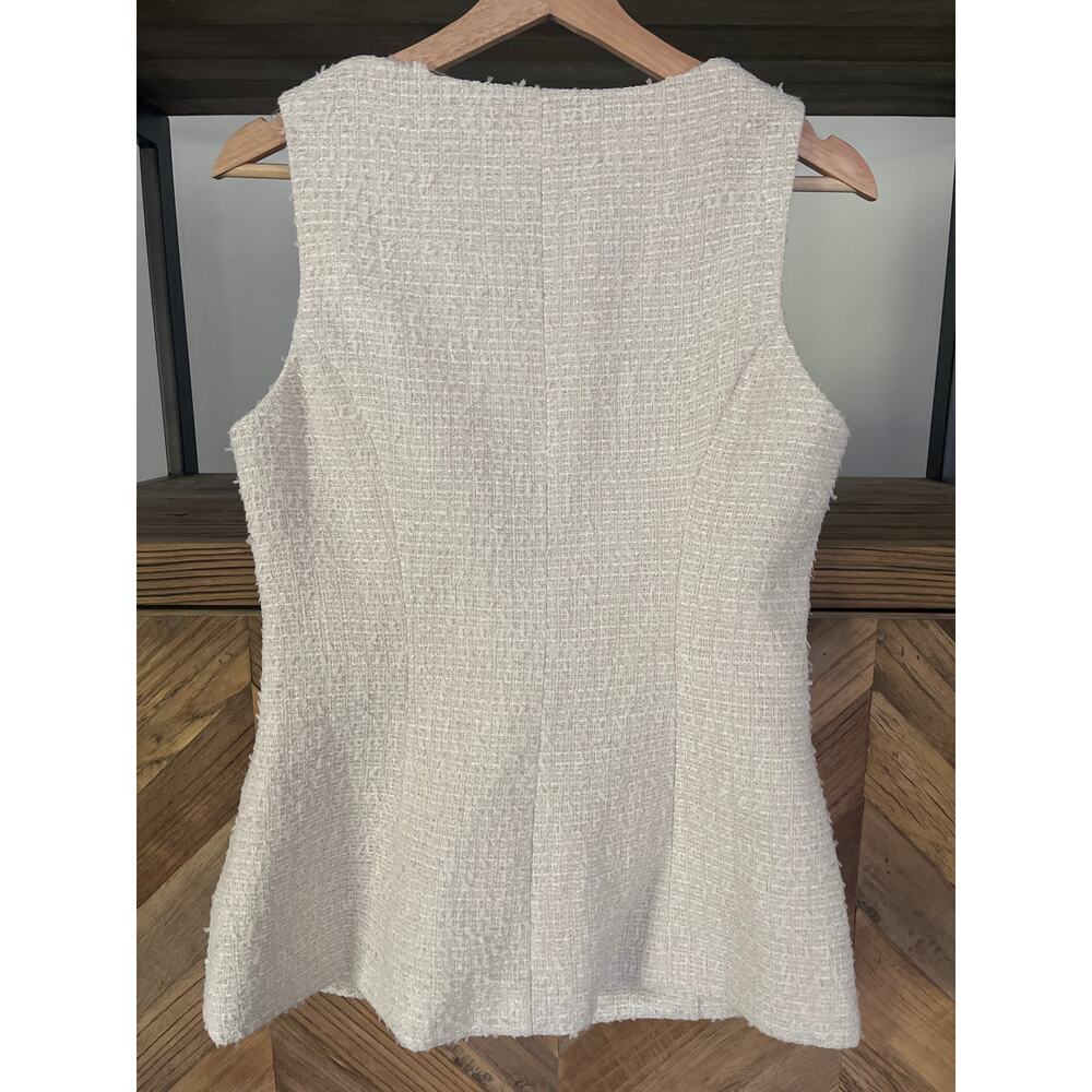 Astr Tweed‎ Long Tailored Vest Medium Cream/Ivory - Picture 4 of 6